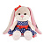 Мягкая игрушка Зайка Лин в синем платье в горошек 20 см Jack & Lin JL-04202310-20